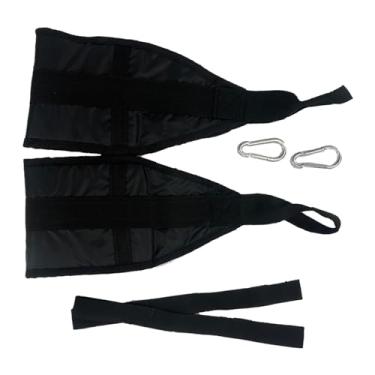 Imagem de Deevoka Cinto abdominal tríceps cintas abdominal trainer cinto resistente puxar para cima equipamento prático portátil casa pendurado ab cintas, preto