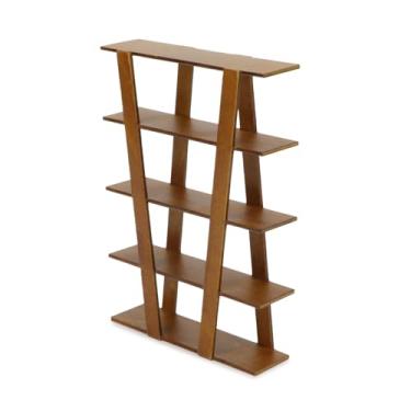 Imagem de Cutemini Prateleira para casa de bonecas, móveis, estante de livros, escala 1/12, miniatura, prateleira de madeira, quatro andares, acessórios para casa de boneca, suporte de exibição de móveis, mini