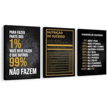 Imagem de Quadro Decorativo Motivacional nutricao sucesso moderno escritorio Sala Quarto Com Moldura (Vidro, 60x80)