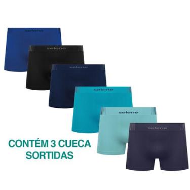 Imagem de 3 Cuecas Boxer Infantojuvenil Selene Microfibra Sem Costura, EG, Sorti