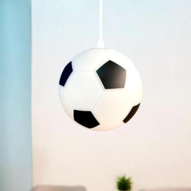 Imagem de Luminária Lustre Pendente Bola de Futebol Bivolt RGB - DECORFUN