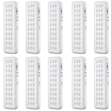 Imagem de Kit 10 Luminárias Luz De Emergência 30 Leds 2w Bivolt Elgin
