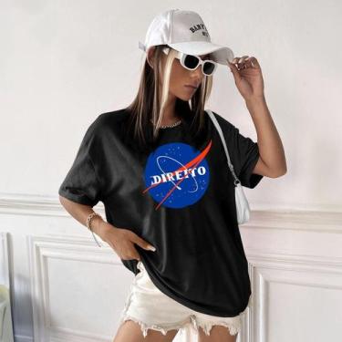 Imagem de Camisa Camiseta Feminina Estampada Nasa Direito 100% Algodão Fio 30.1 