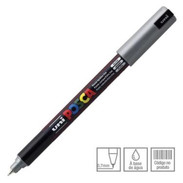 Imagem de Caneta Posca Marcador Uni-Ball PC-1MR Prata 26 - Uni Ball