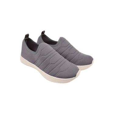 Imagem de Tenis  Barato Feminino Form Sapatenis Casual Flat - Cazzani, 36, Cinza