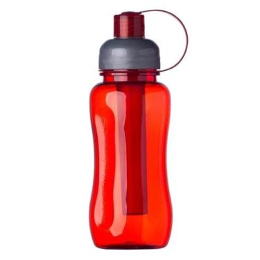 Imagem de Squeeze Garrafa de Água Com Tubo de Gelo Vermelha 800 ml Esportiva Esc