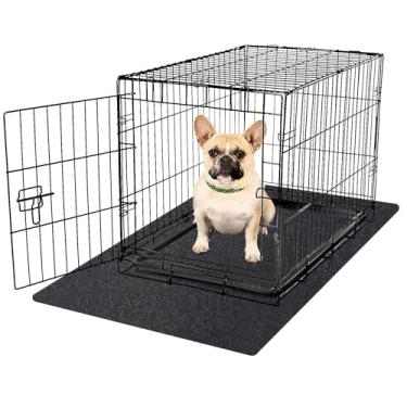 Imagem de NYFITY Forro de tapete para cães Kennel Pad, absorve urina, impermeável, antiderrapante, lavável, almofada de xixi de cachorro para treinamento de canil - sob a gaiola para proteger o chão, design de