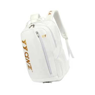 Imagem de Dynwave Mochila de badminton, mochila portátil para o dia a dia, mochila de tênis, bolsa para raquetes de tênis, acessórios para bolas, Ouro Branco
