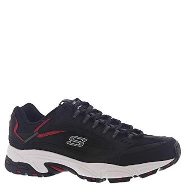 Imagem de Skechers Sapato Oxford masculino Stamina Cutback, Preto/vermelho, 8 X-Wide