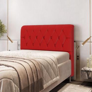 Imagem de Cabeceira Sirus 160 Premium / A-020 Couro Artificial Vermelho - ARADEC