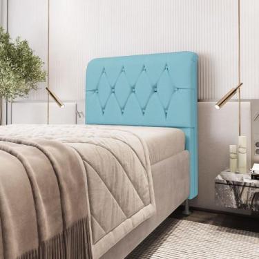 Imagem de Cabeceira Sirius 90 / A-043 Couro Artificial Azul Bebê  - ARADECOR, AZ