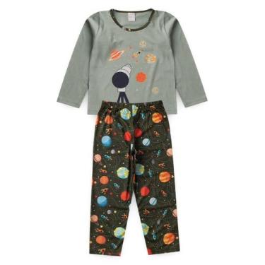 Imagem de Pijama Menino Longo Verde Brilha no Escuro - Molekada, 14