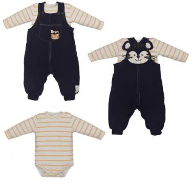 Imagem de Conjunto Macacão Com Body Bebê Menino Azul Heitor Tigrinho - Upi Ulli,