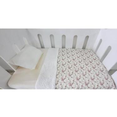 Imagem de Coberdrom Para Bebê Edredom Com Sherpa Para Berço Floral - LuckBaby
