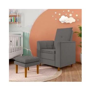 Imagem de Poltrona do Papai/Vovô/Mamãe Sala de Estar Kate Pés Palito Suede Grafi