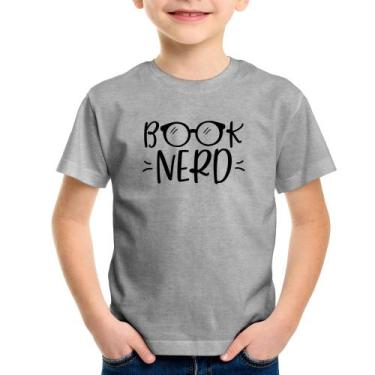Imagem de Camiseta Infantil Book Nerd - Foca na Moda, Cinza, 4