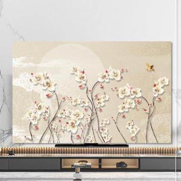 Imagem de Nova capa de TV atualizada capa contra poeira pendurada mesa curva universal tela de TV protetor de poeira pintura paisagem padrão protetor de exibição (tamanho: 32 ~ 86 polegadas)-Tipo 03||58-60