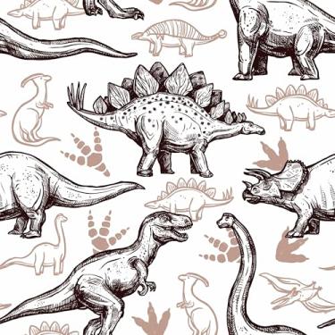 Imagem de Papel De Parede Adesivo Infantil Quarto Dinossauro 5m