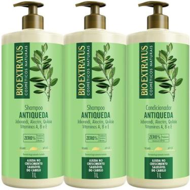 Imagem de kit 2 Shampoo 1 Condicionador Antiqueda Jaborandi 1 L Bio Extratus - B