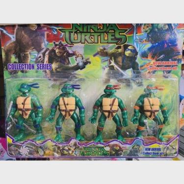 Imagem de Kit Cartelado 4 Bonecos Tartarugas Ninjas 12 cm + acessórios