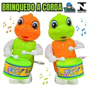 Imagem de Brinquedo Infantil a Corda Dinossauro Bate Tambor - Jazz Beat - Toy Ki