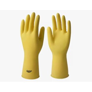Imagem de Luva Limpeza Sanro Light Maleável Sensível Tamanho G Látex Multiuso Faxina Lava Louça Jardinagem EPI
