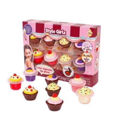 Imagem de Kit 8 Cupcake Infantil Gloss Brilho Labial, Estilo Girls Brinquedo Maquiagem Kids, Beleza Hidratante Labial Batom Lábios, Especial para Crianças – Fórmula segura, STYLE GIRLZ