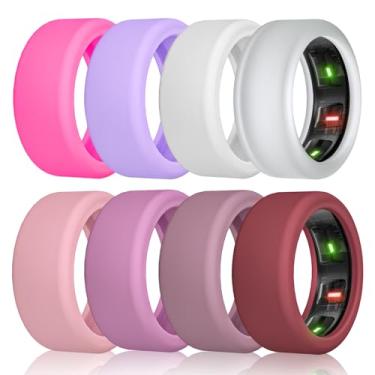 Imagem de NewJourney Capa compatível com Oura Ring Gen 4/Gen 3 Horizon/Gen 3 Heritage, UltraHuman Ring Air, capa de silicone elástica antiarranhões para malhar