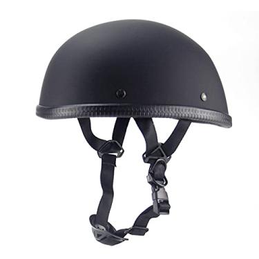 Imagem de Woljay Capacete De Motocicleta, Gorro, Boné De Caveira, Capacete Pequeno Para Motocicleta, Scooter, Chopper, Ciclomotor, Scooters Elétricos (Extra Grande, Preto Fosco)