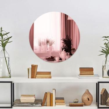 Imagem de Espelho Decorativo Redondo Rose - Inove Papéis de Parede