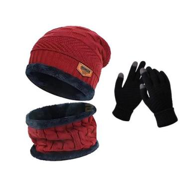 Imagem de Kit De Frio Intenso Luva Touch + Touca e Protetor De Pescoço Pelinho F