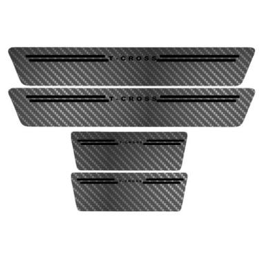 Imagem de Kit Soleira Protetora Porta Premium Black Carbono - T-Cross - Jhow Ade