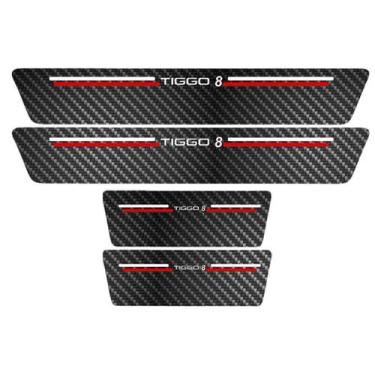 Imagem de Kit Soleira Protetora Porta Premium Red Carbono Tiggo  -  8 - Jhow Ade