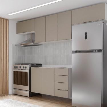 Imagem de Cozinha Modulada 4 Peças Sem Tampo Sem Rodapé 3 Aéreos E 1 Balcão Ipanema Cabecasa Madeiramadeira Fendi Trama