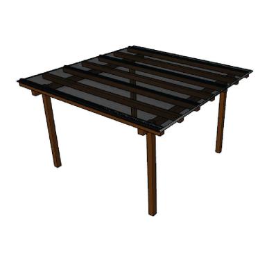 Imagem de Kit Policarbonato Fume 4mm 3,00m X 2,00m - Perfis Naturais