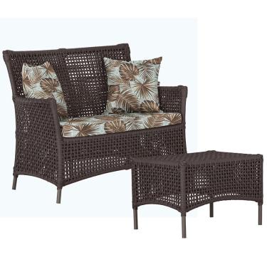 Imagem de 1 Sofá E Mesa Igapó Alumínio Marrom Corda Náutica E6 Trama Marrom