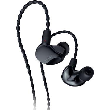 Imagem de Razer Monitor intra-auricular Moray para streaming: design acústico de driver duplo híbrido - forma ergonômica de baixo perfil - isolamento passivo de ruído - fios trançados sobre a orelha - pontas de