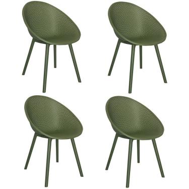 Imagem de Kit Com 4 Cadeiras Para Jardim E área Externa Drops Verde