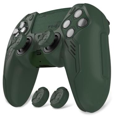 Imagem de PlayVital Mecha Edition Silicone Cover Compatible with ps5 Controller with 2 Joystick Caps and 6 Stickers, Shockproof Non-Slip Grip Protector Accessories, Fits for ps5 Charging Station - Racing Green