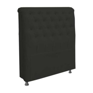 Imagem de Cabeceira Paris para Cama Box Casal 140 cm material sintético Preto 25