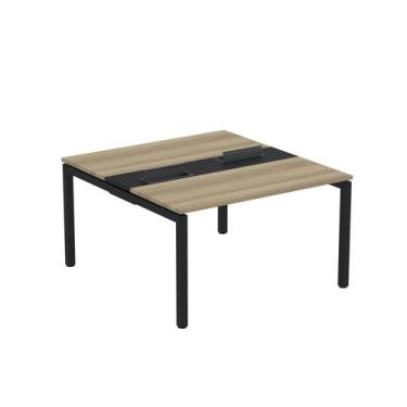 Imagem de Estação de Trabalho Mesa Plataforma Escritório Dupla para 2 Pessoas co