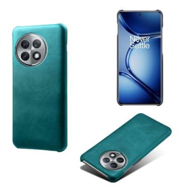 Imagem de Capa para Oneplus Ace 2 PRO,Proteção contra quedas,Casca de volta de cor sólida simples,Design de couro de imitação de plástico-Green