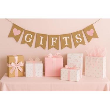 Imagem de Shimmer Anna Shine Faixa de serapilheira para presentes para festa de aniversário, chá de bebê, chá de panela, batismo e decorações de casamento (rosa claro)