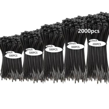 Imagem de Abraçadeiras MasiStranth 2000 PCS, tamanhos variados, 10-30 cm, nylon