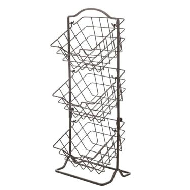 Imagem de Cesta de frutas de ferro 2/camadas/3 camadas rack de armazenamento de frutas preto cozinha cesta multifuncional organizador multifuncional