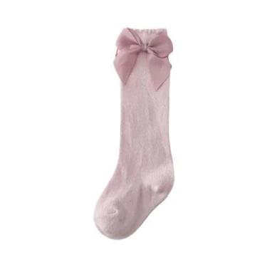 Imagem de Meias De Algodão Até O Joelho Para Meninas Com Laços Meias De Princesa