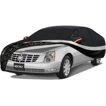 Imagem de Holthly Capa grande para carro Sedan impermeável para todos os climas, 100% à prova d'água, capas de carro ao ar livre, chuva, neve, proteção contra poeira UV. Ajuste personalizado para Cadillac DTS.
