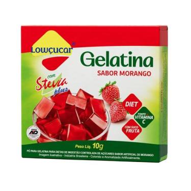 Imagem de Gelatina Morango Diet Com Stevia Plus - Lowçucar 10g