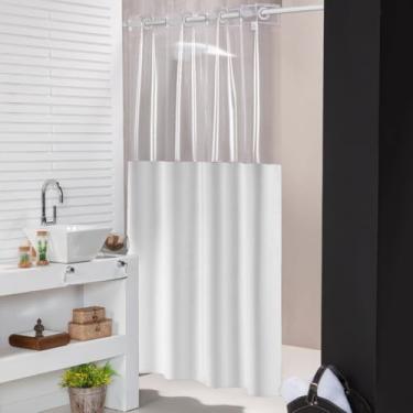 Imagem de Cortina de PVC para Box Banheiro - Kit Completo c/Ilhos e (Branco)