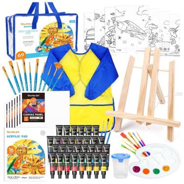 Imagem de Kit de Pintura Conjunto ístico com 69 Peças, Inclui 30 Tintas, SHUTTLE ART, Azul